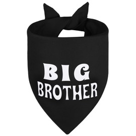 Agroon Big Brother Dog Bandana Black Large 1PCS, Adjustable Triangle Scarf, Pregnancy Announecment, New Baby for Family.