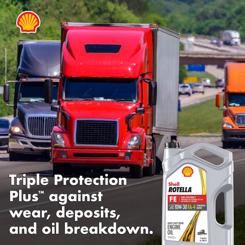 Shell Rotella T5 FE 10W-30 Synthetic Blend Diesel Engine Oil,