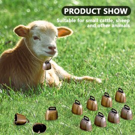 5 Pack Grazing Copper Bells, Metal Cow Bells for Dogs, Animal Copper Loud Bronze Bell, Small Brass Bell, for Cow Horse Sheep Cats Small Pets Anti-Theft Accessories (Red Bronze)