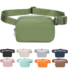 Fanny Belt Bag Waist Pack Crossbody Bags Bum Bag for Running Hiking Travel Workout Adjustable Strap for Women, green, 20.5 x 5 x 14 centimeters, Fashion