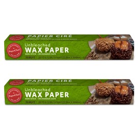 PaperChef - Culinary, Unbleached Wax Paper - Multipurpose, Non-Stick Paper - 12" x 75' - 75 sq ft 2-Pack