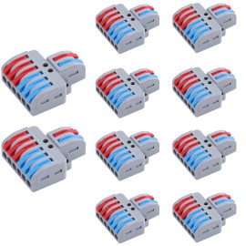 Digi Electrical Wire Connectors Terminal Block 2 in 6 out Quick Connect AWG#28-12 ×10