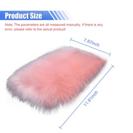 BDZMC Auto Center Console Cover Pad, 11.81"x 7.87" Warm & Furry Winter Car Armrest Cover, Soft Faux Sheepskin Wool Car Armrest Seat Box Protector Cushion, Universal Interior Accessory (Pink)