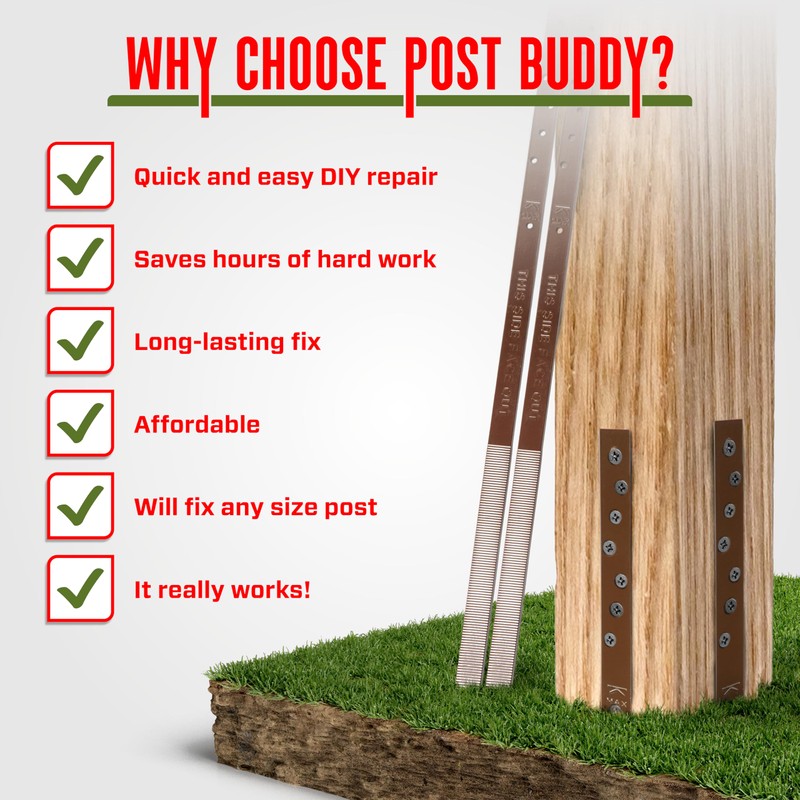 Post Buddy Pack of 4 Easy Fence Post Repair Kit