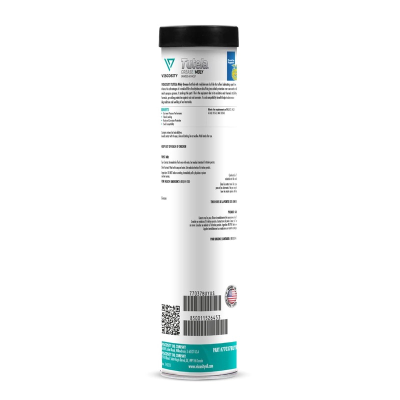 VISCOSITY TUTELA Moly Grease - Compatible with Tractors, Construction, Industrial,