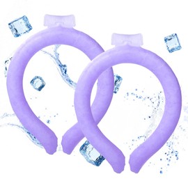 Reusable Cooling Neck Wrap for Hot Weather, Neck Cooling Tube, Adjustable Cold Therapy Wrap for Outdoor Sports, Golf, Gardening, Transparent PVC with 6Hrs Cooling, Adult & Youth (Taro Purple)
