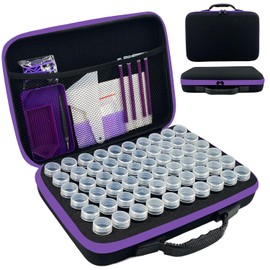 LIRUNQIU LIRUNQIU Diamond Painting Storage Containers, 60 Slots Diamond Art Accessories and Tools Kits Storage Box(Black)