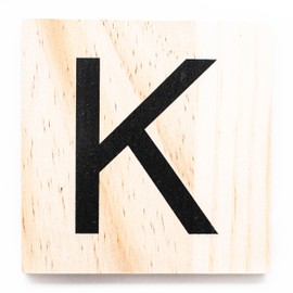 Stiles Letter Tiles, Wall Decor, Wooden Crossword Letters for Living Room, Dining Room, Kitchen, or Bedroom, Family Signs for Home 3.5 Inch, Letter K