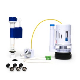 Kit de conversión completo de válvula de descarga doble de 3 pulgadas con mango y conservador de agua de desbordamiento, elimina el uso de la aleta y la cadena con fugas, incluye 2 opciones de