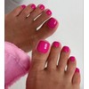 Morily Hot Pink Press on Toenails Short Square Fake Toenails