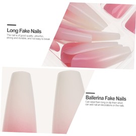 BIUDECO 24pcs Gradient Ballerina Fake Nails for Women Full Cover Press Nail Art Easy to Use for Elegant Design for Various Occasions