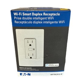 Eaton WFTRCR15-W Receptacle Smart Duplex Outlet White 15A 125V WIFI
