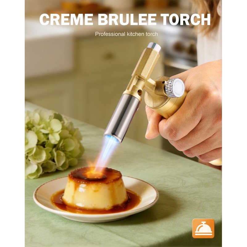 RAVS Copper Butane Torch Lighter, Refillable Kitchen Torch Cooking Torches,