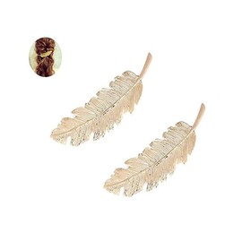 4Pcs Gold Vintage Alloy Feather Leaf Hair Clips Barrettes Hairpin Luxury Hair Comb Clips Women Hair Jewelry Hair Clips Hair Accessories