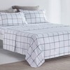 SLEEP ZONE Printed Plaid Queen Size Sheet Set 4 Piece