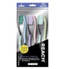 Reach Essentials Toothbrush with Toothbrush Caps, Multi-Zoned Angled Soft Bristles,