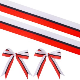 2pcs Anime Theme Ribbon, 5 Yard Gift Wrapping Ribbon with Red and White Cartoon for DIY Crafts Party Decorations