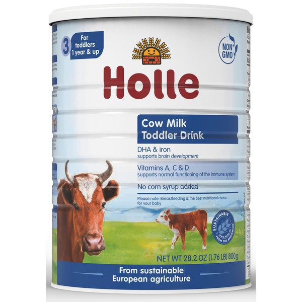 Holle Non-GMO - European Whole Milk Toddler Drink - with DHA for Healthy Brain Development - 1 Year & Up
