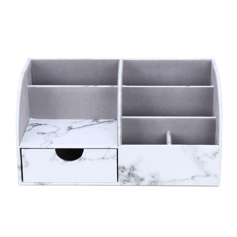 KINGFOM Pu Leather Desk Organizer Pen Pencil Holder Office Supplies