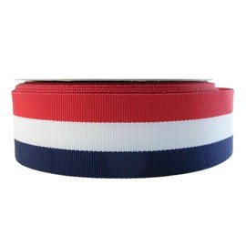 Ribbon Bazaar Grosgrain Patriotic Stripes - Red White & Navy 1-3/8" 20yd