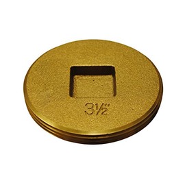 Oatey 42744 Cleanout Plug With Raised Head Countersunk, 3-1/2 in, Brass