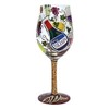Designs by Lolita “My Therapy” Hand-painted Artisan Wine Glass, 15