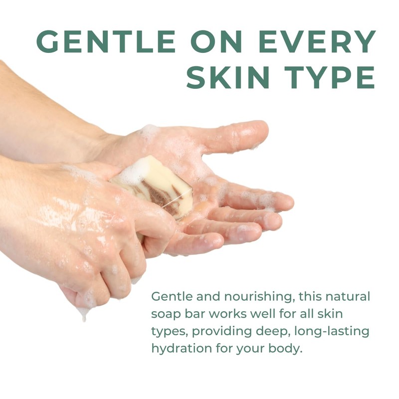 Handmade Soap Bars Set of 5, Almonds, Lavender, Peppermint, Rosemary,