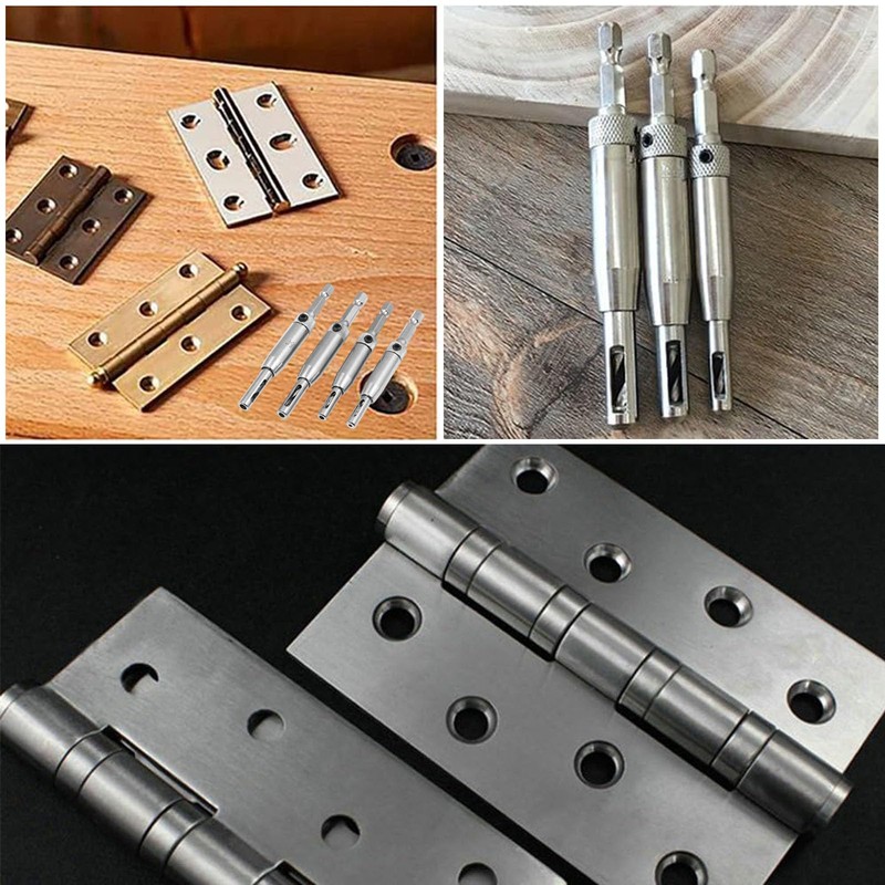 4PCS Self Centering Drill Bit, Hinge Drill Bit Self Centring,