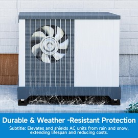 POIUNA 4PACK Mini Split Pad for 9000-60000BTU, Shockproof Rubber Floor Mounting Base Pad Heavy-Duty Air Conditioner Pad Kit Max Load 1200 Lbs for Outdoor Condenser Units (4PACK 9000-60000BTU)