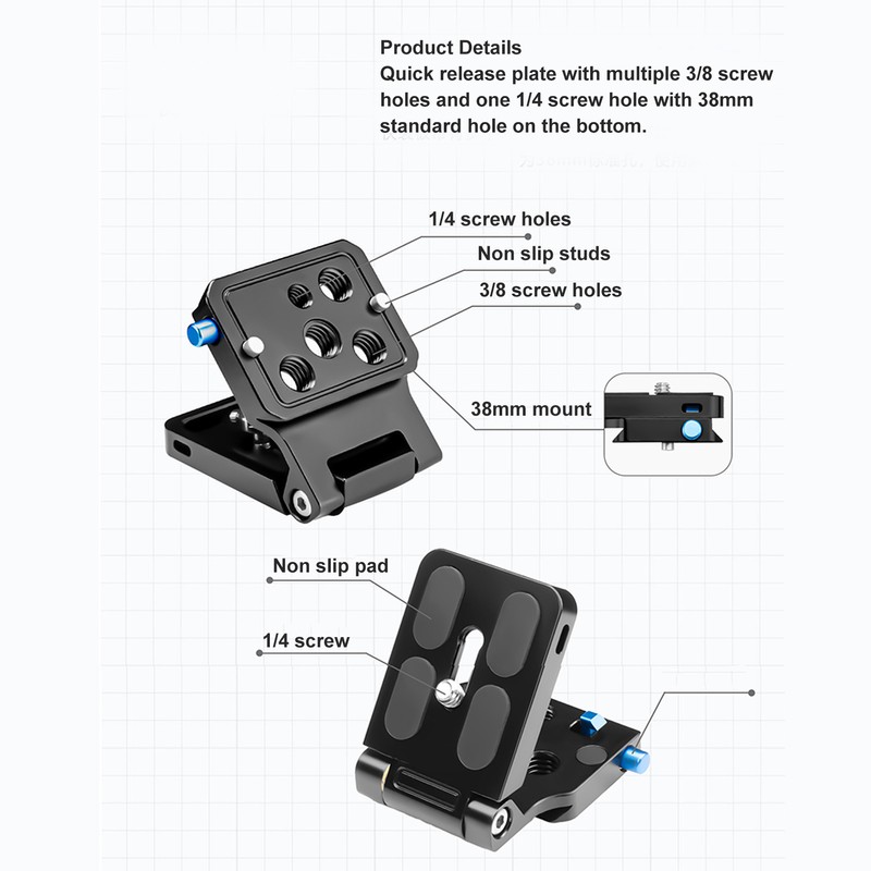 Foldable Camera L Bracket Vertical Horizontal Switching Tripod Quick Release