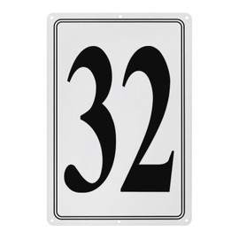 M METERXITY Aluminum Number Sign 32, 11.8 Inch House Numbers and Metal Letters, Parking Spot Letter Signs, Metal Letter Wall Decor for Garden/Door/Mailbox [Black Text On White]