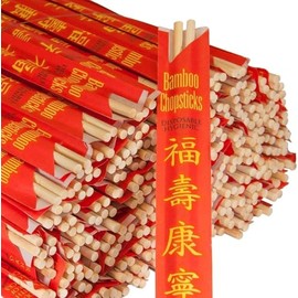 Palillos UV Treated 120 Sets Premium Disposable Bamboo Chopsticks Sleeved and Separated (120)