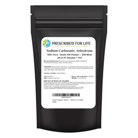 Prescribed For Life Sodium Carbonate Powder, Natural Grade 100 Anhydrous Powder, Soda Ash, Washing Soda for Laundry (12oz / 340g)