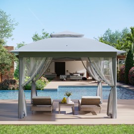 Outdoor Canopy Tent with Mosquito Netting, 11FTfor Patio, Outdoor Gazebo with Portable Carrying Bag