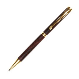 Lanier Pens Slimline Twist Pen - Titanium Nitride - Cocobolo