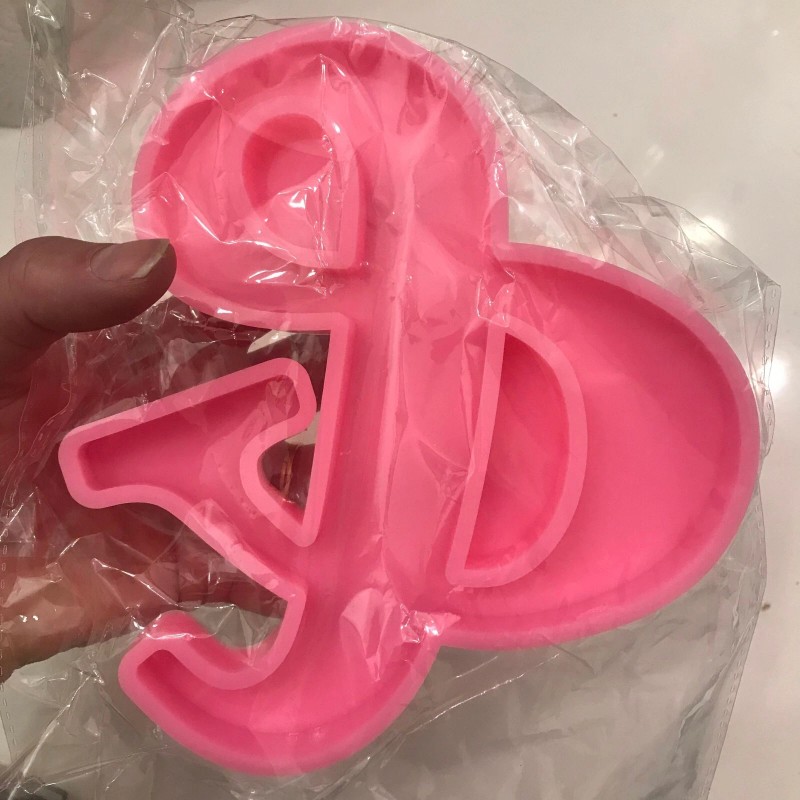 Jumbo 3D Silicone Letter Molds LARGE 6" Tall/ Shipping from