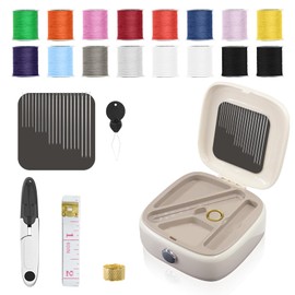 Mesen Sewing Project Kit, Portable Travel Home Small Magnetic Sewing Box, DIY Sewing Supplies Organizer Plastic Sewing Box Needle, Boxes Home and Travel Quick Fix Sewing Kit