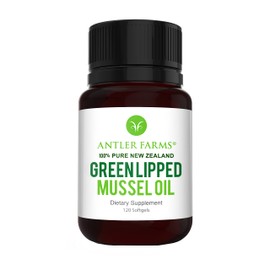 Antler Farms - 100% Pure New Zealand Green Lipped Mussel Oil, Equiv. to 12,500mg, 120 Softgels - Powerful 125:1 Extract, 2 Month Supply