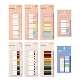 Wmzjnljy 1320pcs Morandi Color Index Labels with Ruler, Sticky Tabs Note Flags Notebook School and Office Labels Page Marks Tabs for Books Page Bookmarks(M04-8)