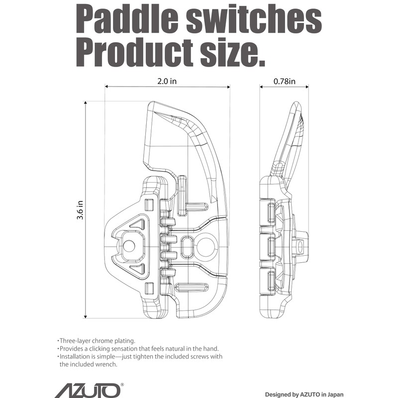 AZUTO Paddle Switch/Steering Shift Covers for Jeep Wrangler JL/JT 2018-2026