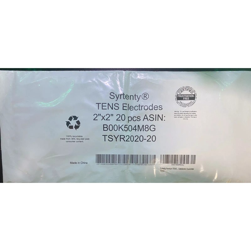 Dr. Ho 20 Pads Package. TENS Electrodes Pads 2”x2” Can