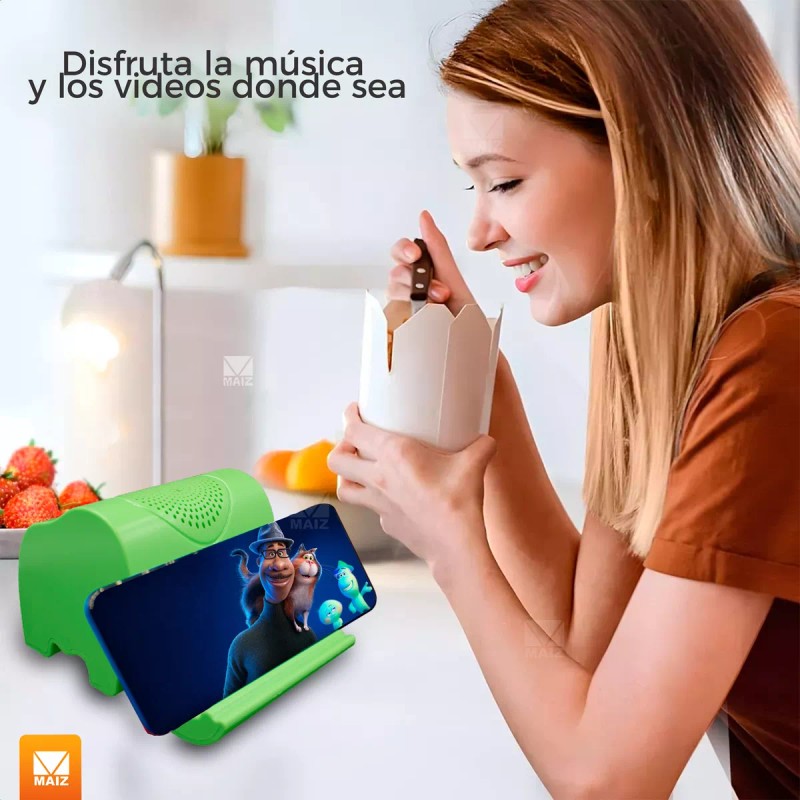 Maíz Bocina Bluetooth Inalambrica Usb Soporte Celular Elefante