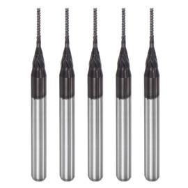 sourcing map End Mill CNC Router Bits, 0.8mm x 6mm 1/8" Shank Diamond Film Coated Carbide Engraving Bit Milling Cutter Right Hand for PCB Plastic Fiber Wood 5pcs