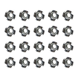 20Pcs M4 Four Pronged T-Nuts Zinc Plated Carbon Steel Claw Nuts Blind Threaded Tee Nuts Four Pronged Threaded Inserts for Woodworking Furniture