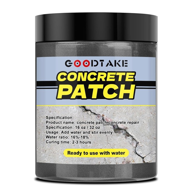 GOODTAKE Concrete Repair - Permanent Crack & Hole Filler for