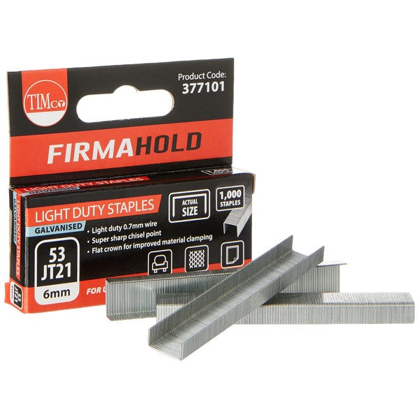 TIMCO FirmaHold Light Duty Staples - Chisel Point - Galvanised