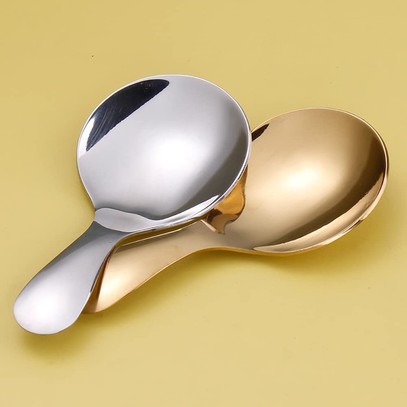 JIHUOO 6 Pieces Small Stainless Steel Salt Spoons Tea Spoons