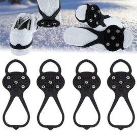 Non Slip Ice Snow Traction Cleats,Ice Gripper Spike with 5 Steel Studs Crampons,Durable Snow Grips for Snow Shoes,Boot Rubber,S