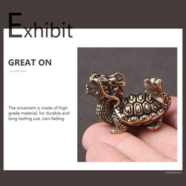 FOMIYES Feng Shui - Abalorio de tortuga de dragón, de latón, riqueza, prosperidad, estatua de dragón de latón para escritorio, riqueza de la suerte, adorno para el hogar, oficina, Año Nuevo, inauguración de la casa