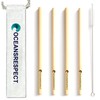 4 Bamboo Straws with 1 Bag and 1 Bottle Brush